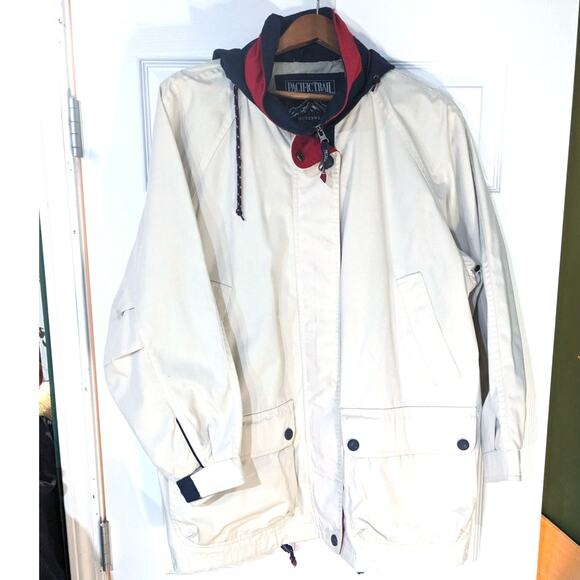 Vintage Pacific Trail Jacket, Khaki with Blue and Red Accents, Men's XL - Picture 1 of 9